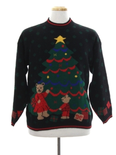 1980's Unisex Vintage Bear-riffic Ugly Christmas Sweater