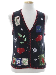 1980's Unisex Ladies or Boys Ugly Christmas Sweater Vest