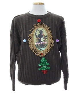 1980's Mens Krampus Ugly Christmas Sweater