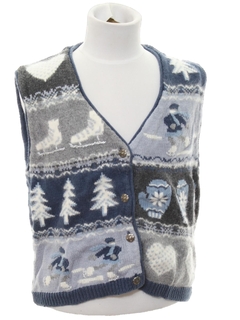 1980's Womens/Girls Ugly Christmas Sweater Vest