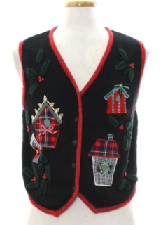 1980's Womens Country Kitsch Ugly Christmas Sweater Vest