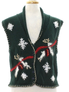 1980's Womens Ugly Christmas Sweater Vest