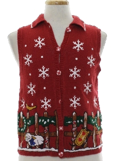 1980's Womens Ugly Christmas Sweater Vest