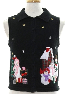 1980's Womens Ugly Christmas Sweater Vest