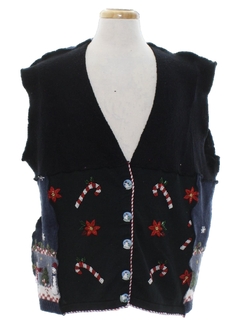 1980's Unisex Hand Made Patchwork Ugly Christmas Sweater Vest
