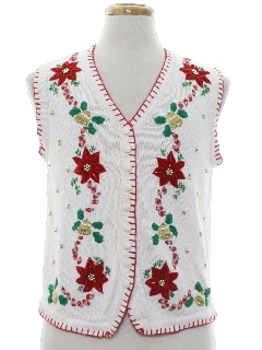 1980's Womens Ugly Christmas Sweater Vest