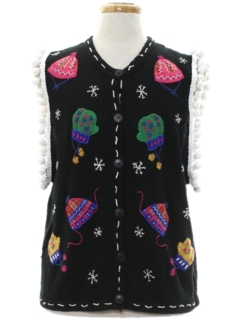 1980's Unisex Hand Embellished Ugly Christmas Sweater Vest