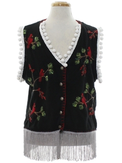 1980's Unisex Hand Embellished Ugly Christmas Sweater Vest