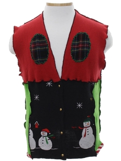 1980's Unisex Hand Made Patchwork Ugly Christmas Sweater Vest