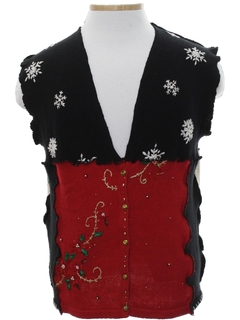 1980's Unisex Hand Made Patchwork Ugly Christmas Sweater Vest