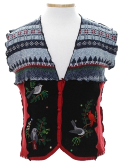 1980's Unisex Hand Made Patchwork Ugly Christmas Sweater Vest