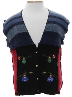 1980's Unisex Hand Made Patchwork Ugly Christmas Sweater Vest