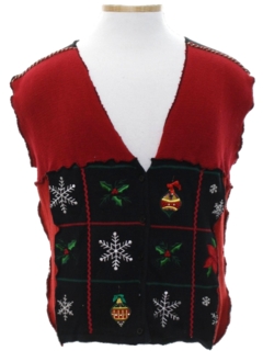 1980's Unisex Hand Made Patchwork Ugly Christmas Sweater Vest