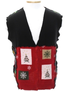 1980's Unisex Hand Made Patchwork Ugly Christmas Sweater Vest