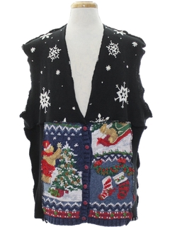 1980's Unisex Hand Made Patchwork Ugly Christmas Sweater Vest