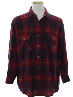 1980's Mens Plaid Flannel Shirt