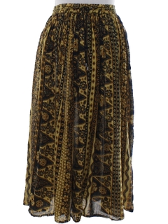 1990's Womens Broomstick Hippie Skirt