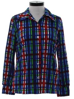 1970's Womens Print Disco Shirt