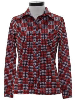 1970's Womens Print Disco Shirt