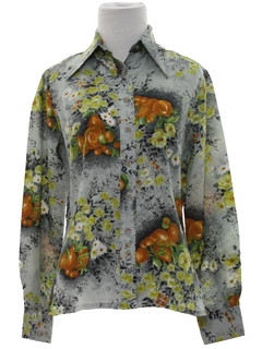 1970's Womens Print Disco Shirt