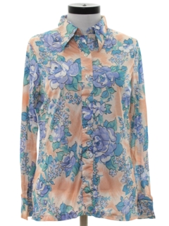 1970's Womens Print Disco Shirt