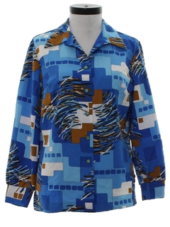 1970's Womens Print Disco Shirt