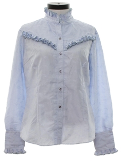 1980's Womens Ruffled Western Shirt