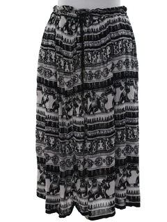1990's Womens Rayon Broomstick Hippie Skirt