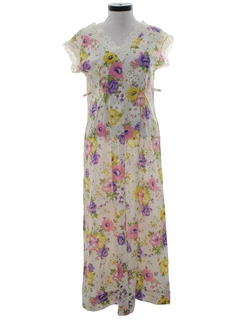 1970's Womens Floral Maxi Dress