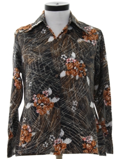 1970's Womens Print Disco Shirt