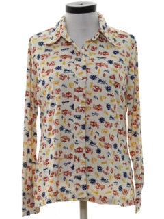 1970's Womens Print Disco Shirt