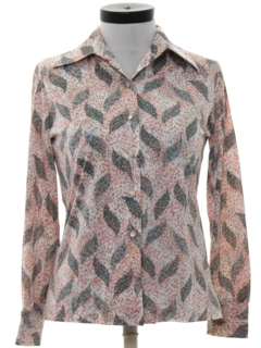 1970's Womens Print Disco Shirt