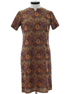 1970's Womens Mod Knit A-Line Dress