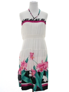 1980's Womens Totally 80s Hawaiian Sun Dress