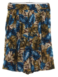 1990's Womens Rayon Hawaiian Inspired Print Shorts