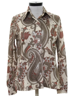 1970's Womens Print Disco Shirt