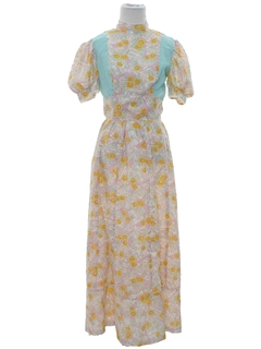 1960's Womens Hippie Prairie Dress