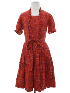 1970's Womens Square Dance Style Dress