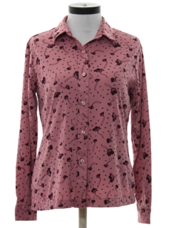 1970's Womens Print Disco Shirt