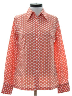 1970's Womens Polka Dot Print Shirt