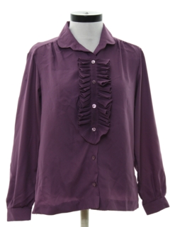 Womens 1980's Ruffle Shirts at RustyZipper.Com Vintage Clothing