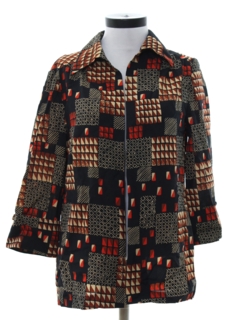 1970's Womens Mod Print Shirt