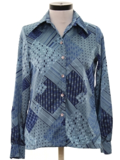 1970's Womens Print Disco Shirt