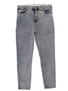 1980's Womens Acid Washed Tapered Leg Denim Jeans Pants