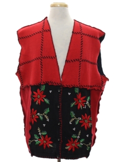 1980's Unisex Hand Made Patchwork Ugly Christmas Sweater Vest