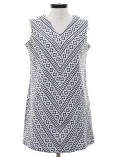 1960's Womens Mod Knit Mini Dress