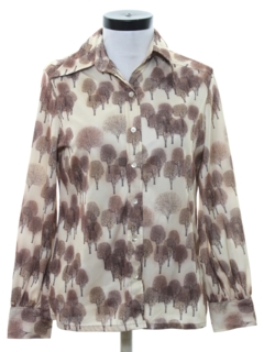 1970's Womens Print Disco Shirt