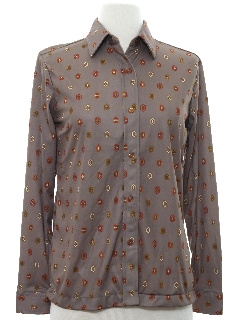 1970's Womens Print Disco Shirt