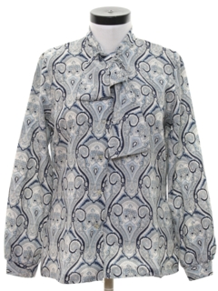 1970's Womens Print Secretary Shirt