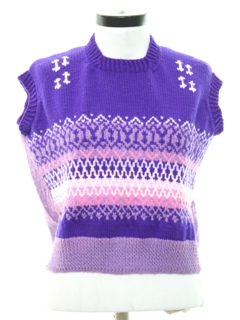 1970's Womens Totally 80s Sweater Vest